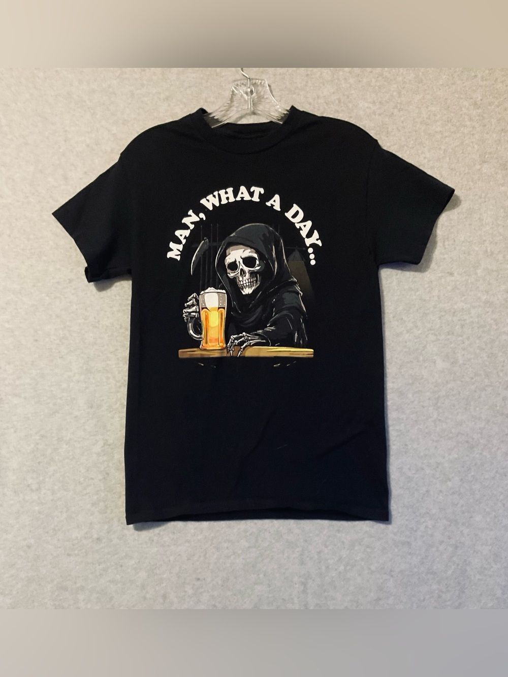 DOM Man, What A Day Black Graphic Tee Short sleeves Sz S